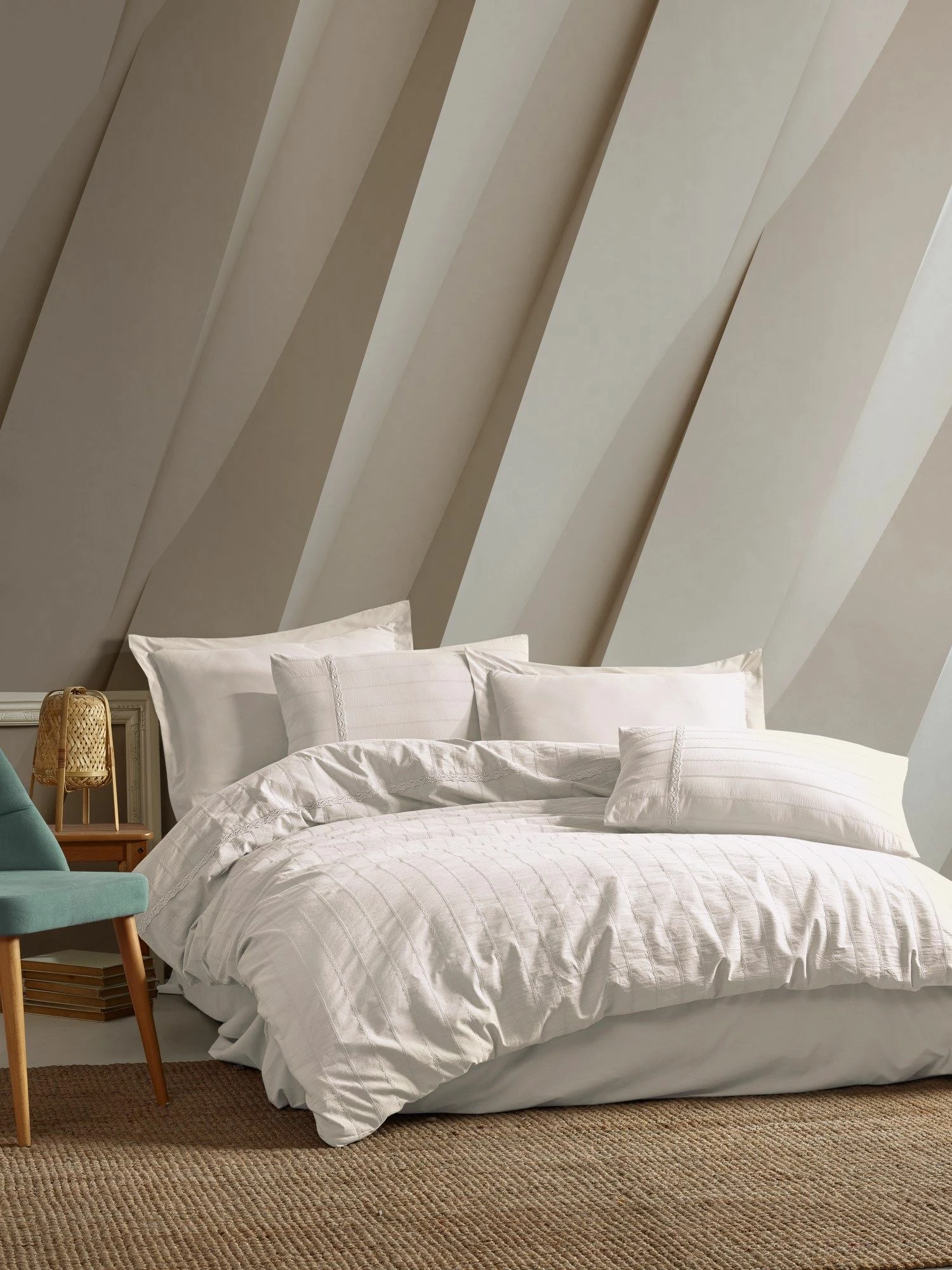 Set mbulesë për jorgan dopio, krem, L'Essentiel Linge de Maison, Jasmin