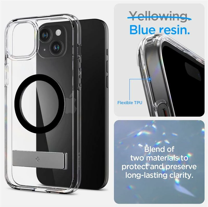 Mbështjellës Spigen Ultra Hybrid S MagSafe për iPhone 15, i zi