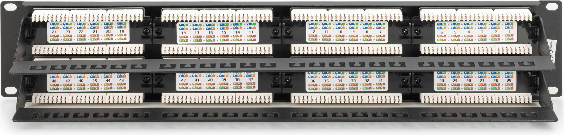 Patchpanel Digitus 48-port Cat6, rackmount, i zi