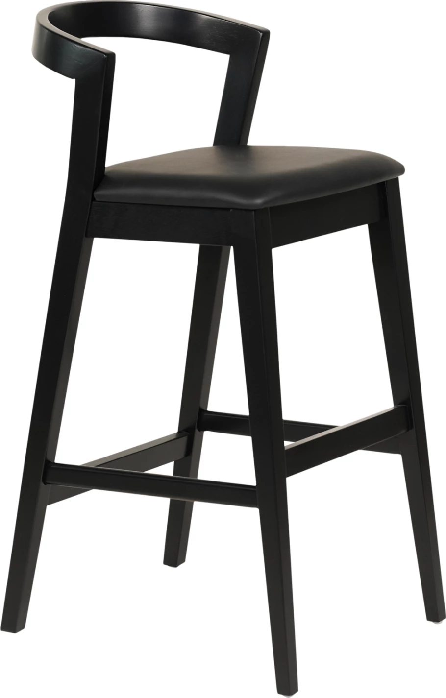 Karrige për bar NAMI FH9952.02 dru gome & PU-e zezë 47,5x59x102,5Hcm
