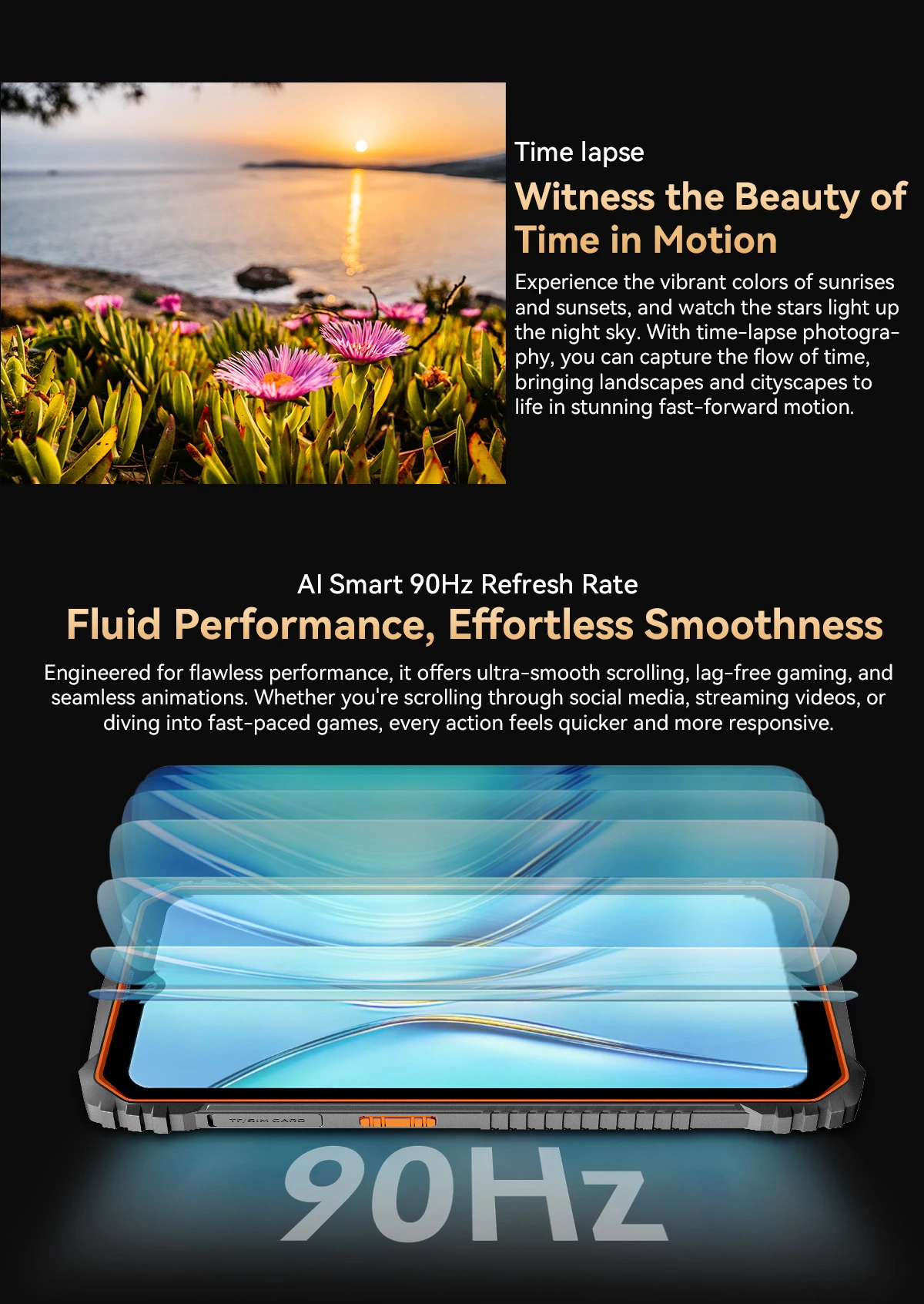 Celular Oscal Marine 1 4GB RAM 128GB 5100mAh IP68/IP69K MIL-STD-810H, portokalli