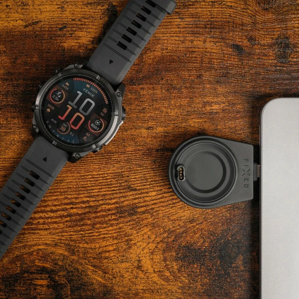 Adapter karikimi USB-C Fixed FIXDW-GA-BK për Garmin (Fenix/Epix/Venu/Vívoactive), 4-pin 2.5W, pa kabllo, i zi