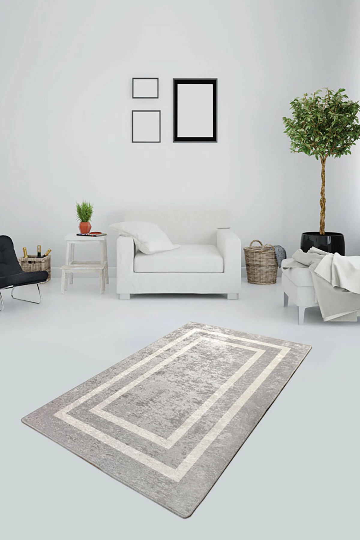 Qilim për korridor, 100x200cm, Conceptum Hypnose, ngjyrë argjendi