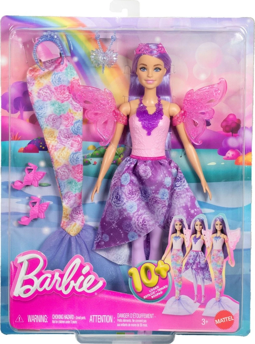 Kukull Barbie Mattel JCP74 me veshje zanash dhe sirene, set aksesorësh, për vajza