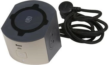 Prizë shumëfunksionale Legrand 049402 me 2 dalje, karikues induktiv Qi, USB Type-A+C, 2m, e zezë