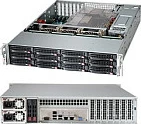 Kasë serveri Supermicro CSE-826BAC12-R1K23LPB, Rack 2U, ATX/EATX, 12x 3.5" hot-swap, 1200W, e zezë