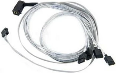 Kabllo SAS Adaptec SFF-8643 në 4x SATA, 0.8m, gri
