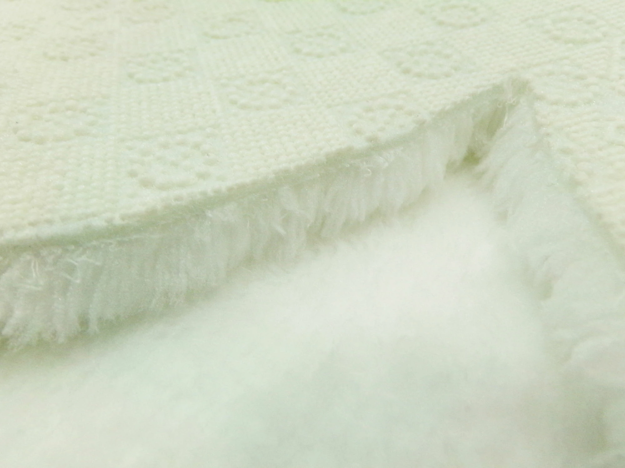 Qilim Daisy, material pelushi, i bardhë, 120x120cm