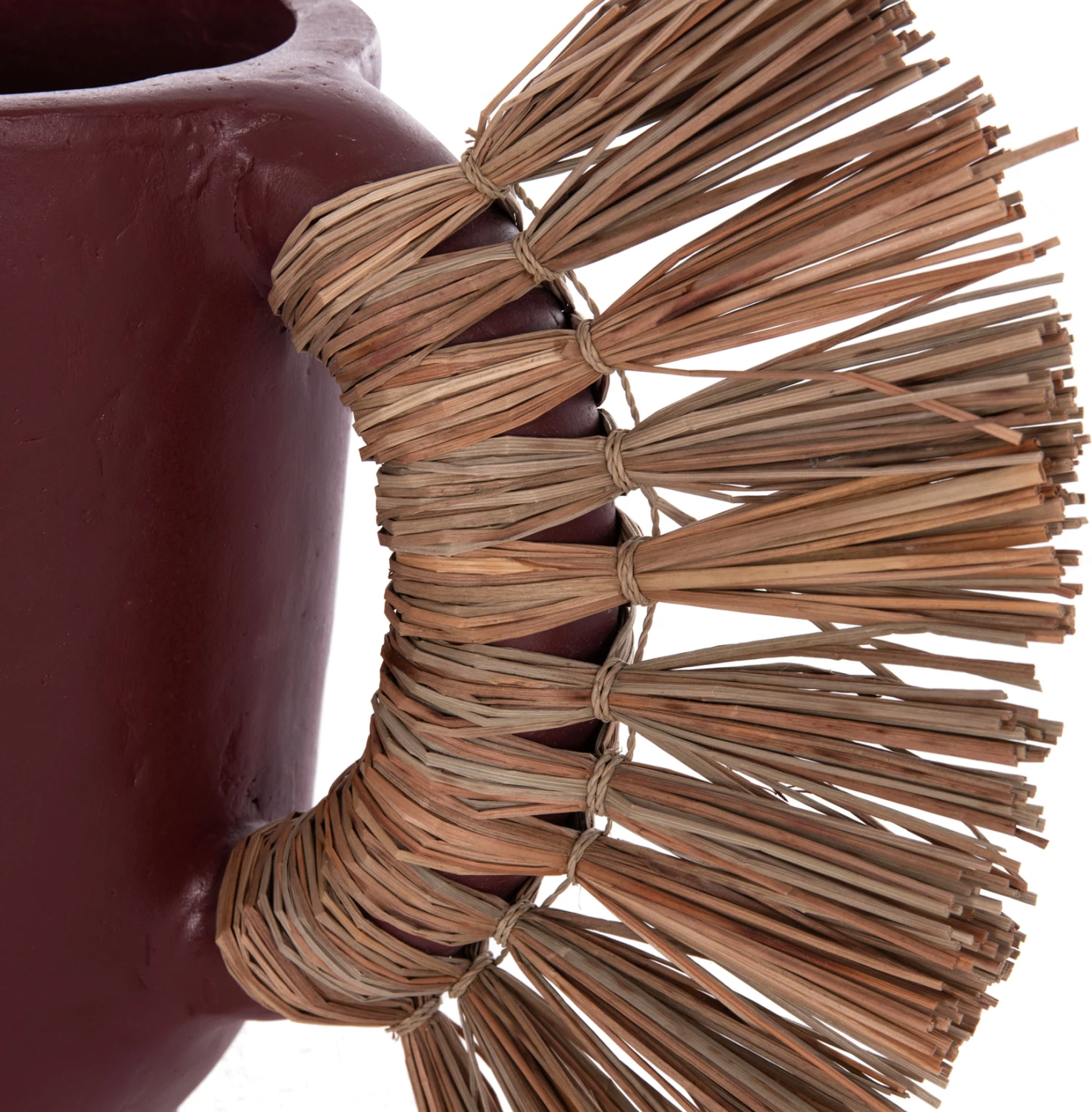 Vazo dekorative tavoline ALICA, terrakotë, ngjyrë maro, me bar të thatë, FH4668.06S, 55x19x34Hcm