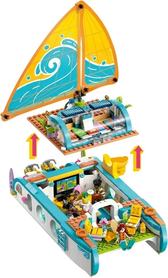 Set LEGO Friends Travel Boat Adventure 42664, 685 pjesë, me 4 minifigura