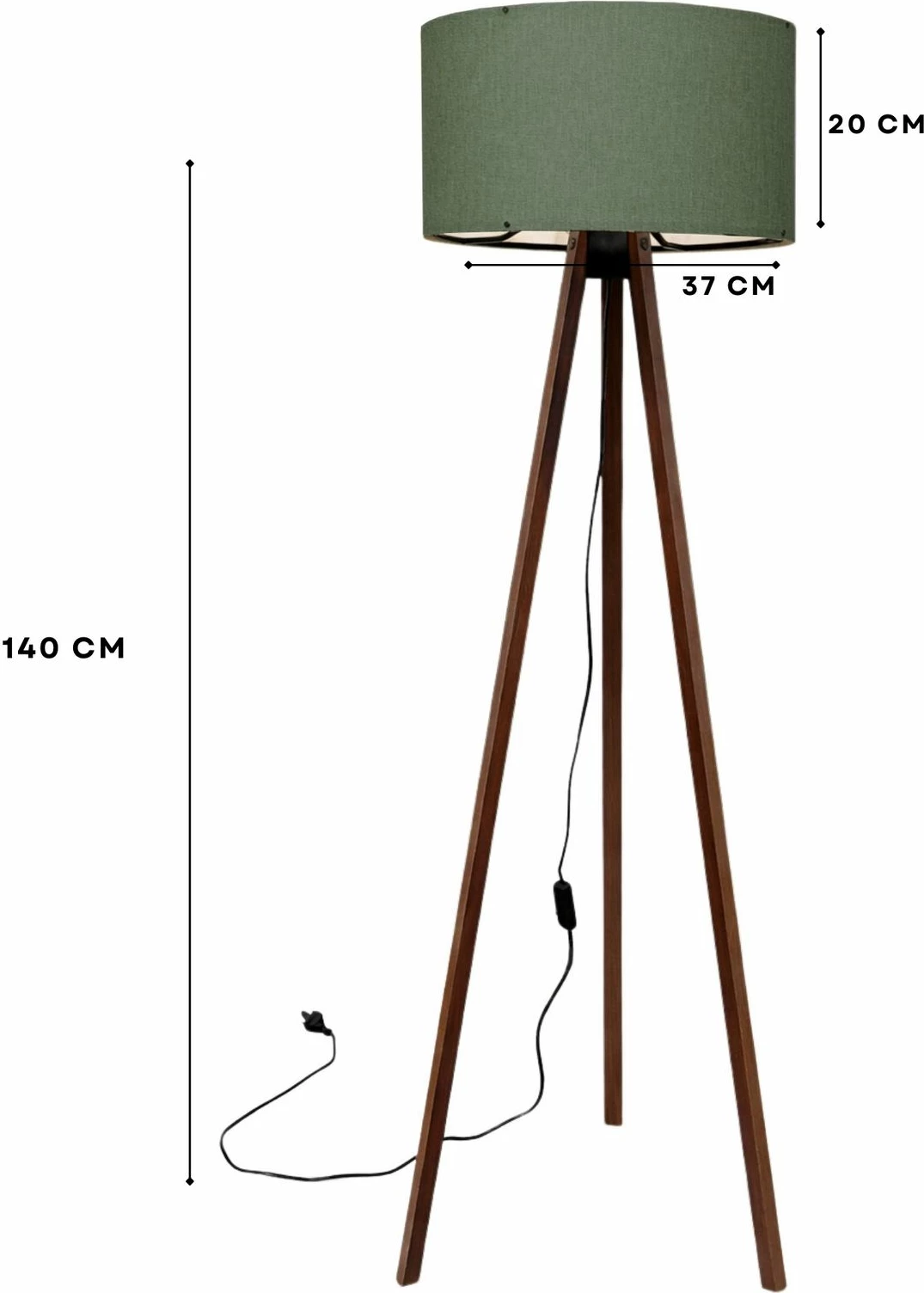 Llambë dyshemeje Opviq, AYD - 2211, ngjyrë e gjelbër, 140 cm