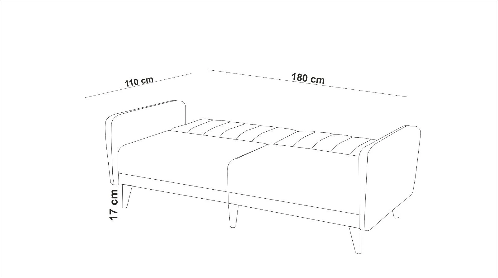 Set divan-krevat Atelier del Sofa, anthracite, AQUA-TAKIM1-S 1053
