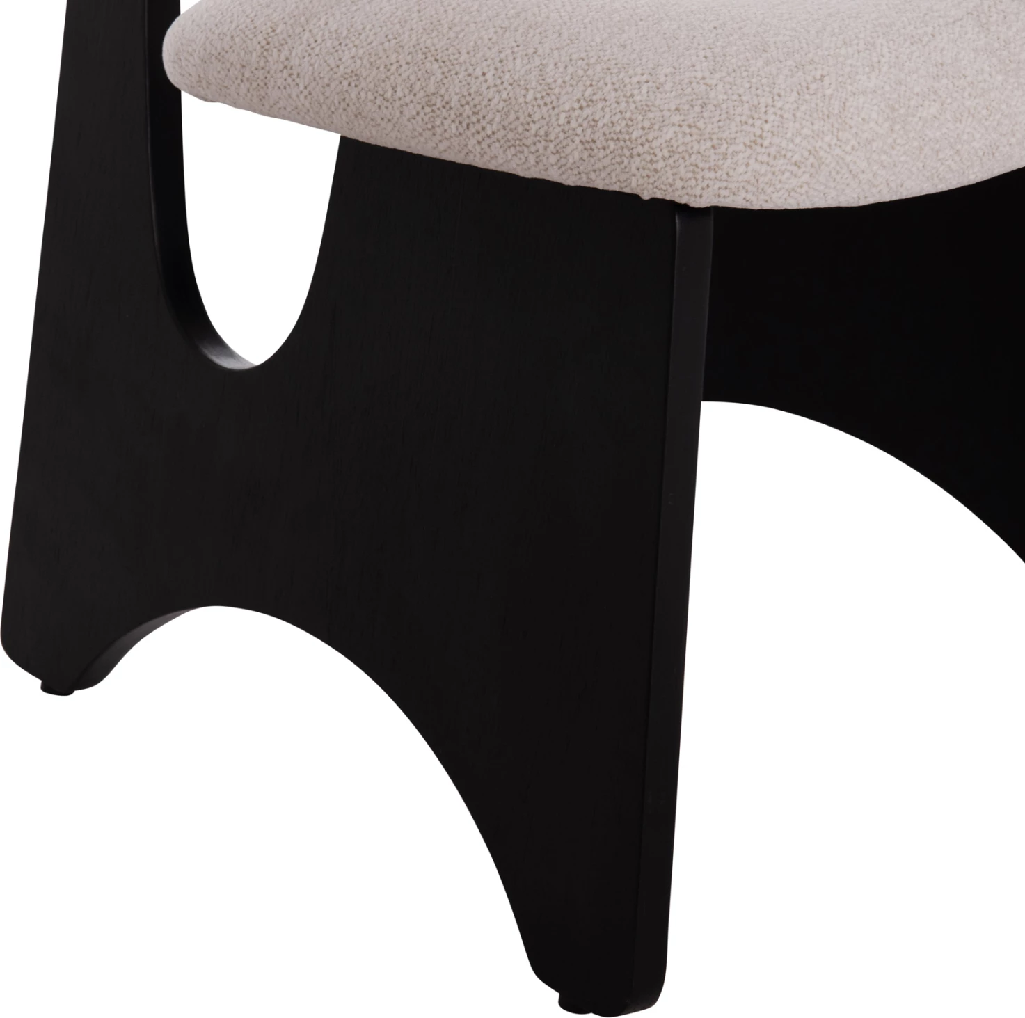 Karrige ngrënieje BELLISI, stof krem i bardhë, dru i zi, FH18248.02, 53x56x78cm, set prej 2 copësh