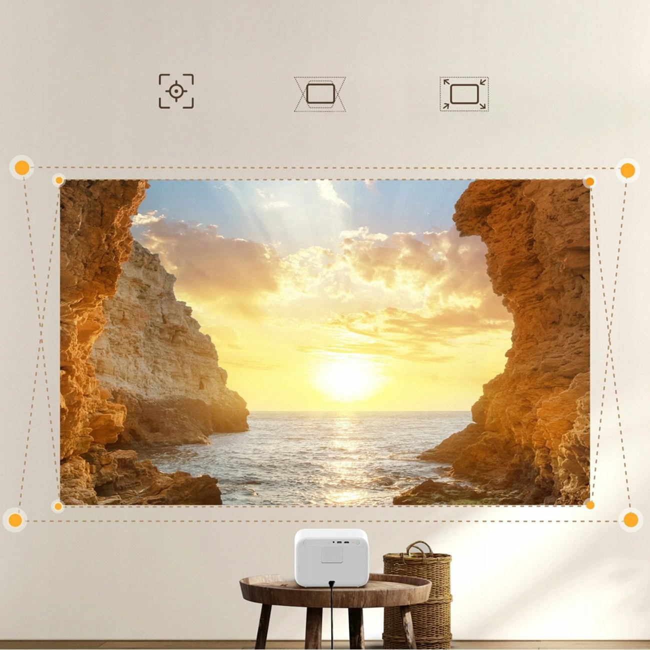 Projektor Yaber L2s Full HD 1080p 700 ANSI, WiFi 6, Bluetooth, JBL 16W, i bardhë
