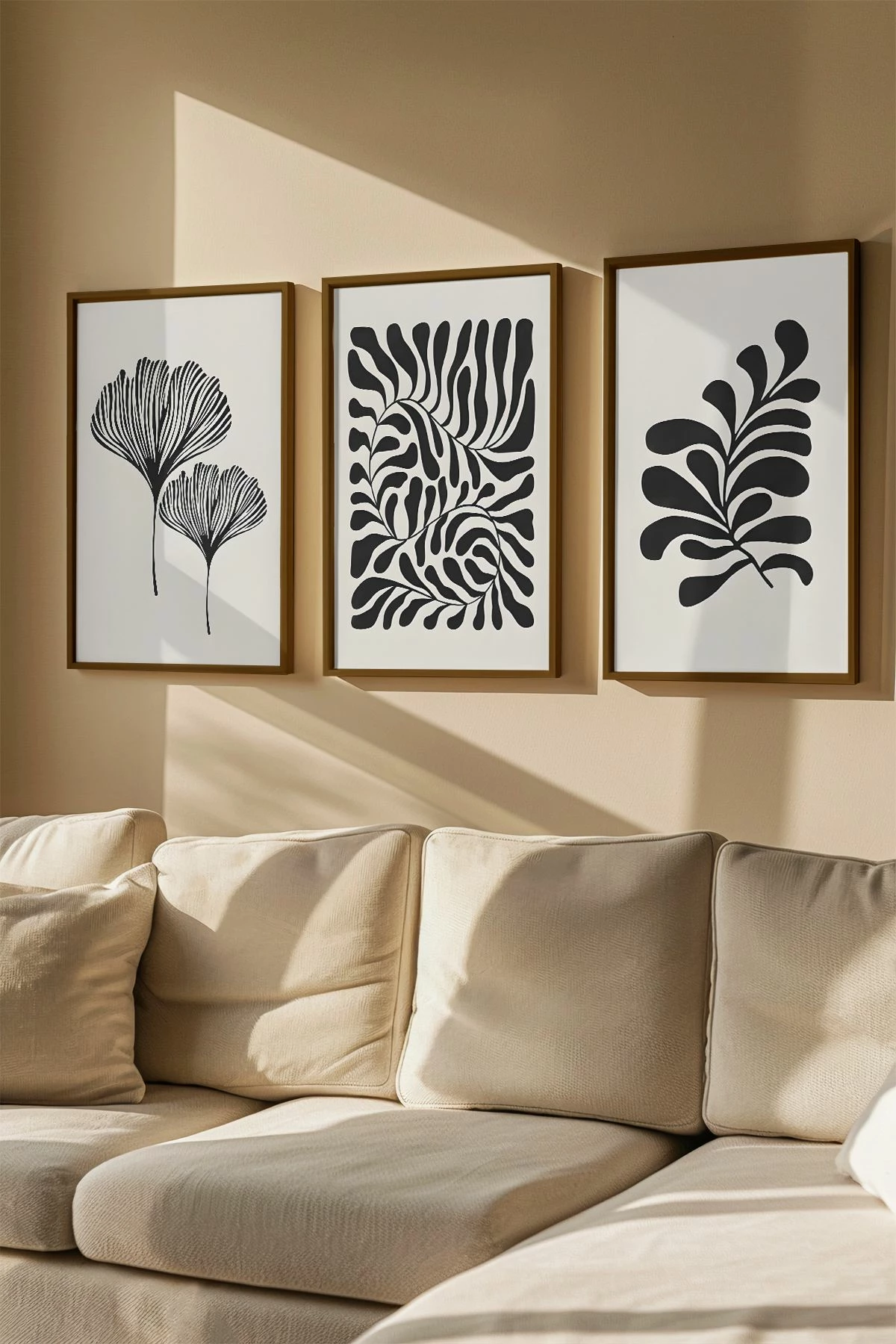 Pikturë dekorative me kornizë (3 copë), Wallity, Artvmodel31-Kahve