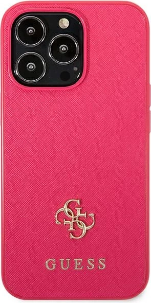 Mbështjellës Guess Saffiano 4G Small Metal Logo për iPhone 13 Pro/13, Rozë
