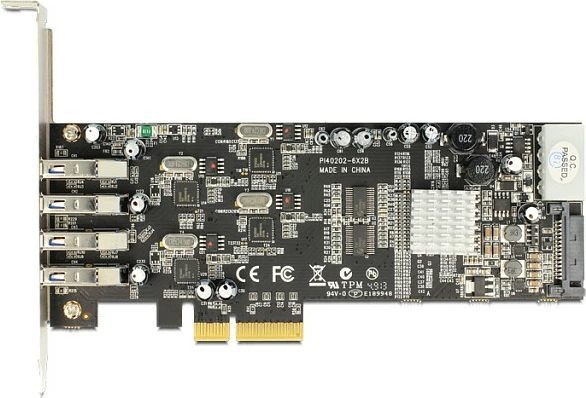 Kartë zgjerimi PCIe DeLOCK 89365, 4x USB 3.2 Gen 1 Type-A, 5 Gbit/s, low profile