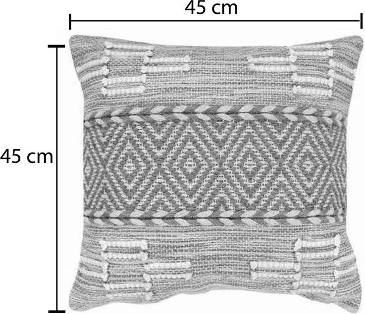 Jastëk Mitto Inart prej jute-pambuku, ngjyrë bezhë-bardhë, 45x45x2cm