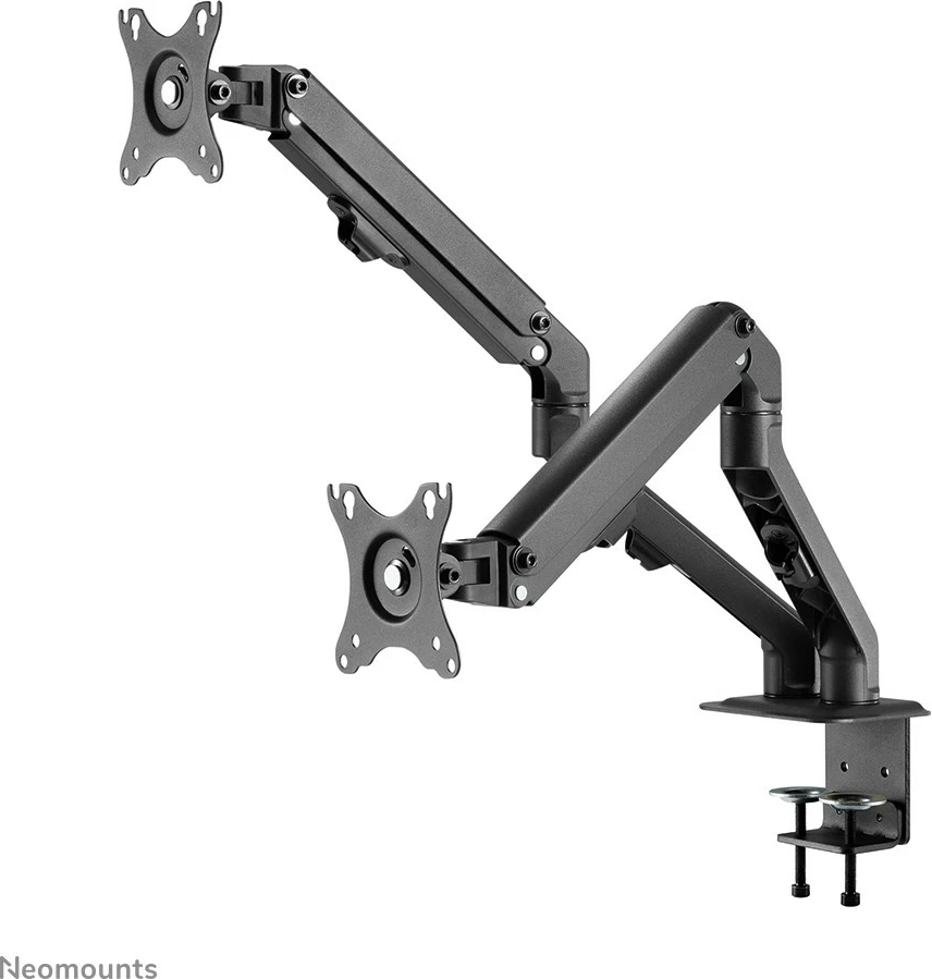 Kasë monitori Neomounts FPMA-D650DBLACK, për 2 ekrane, 17-27 inç, rregullim lartësie, ngjyrë e zezë