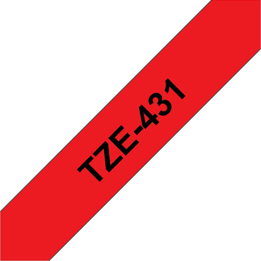 Shirit etikete Brother TZe-431, 12 mm x 8 m, e zezë në të kuqe