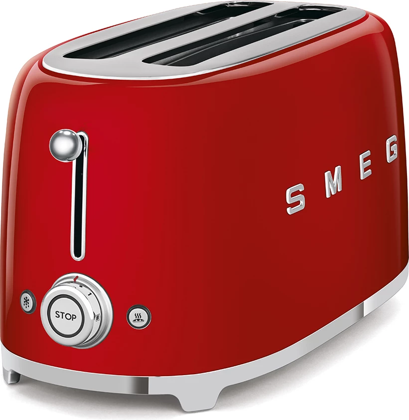 Toster Smeg TSF02RDEU 2 slote/4 feta 1500 W stil 50's, e kuqe