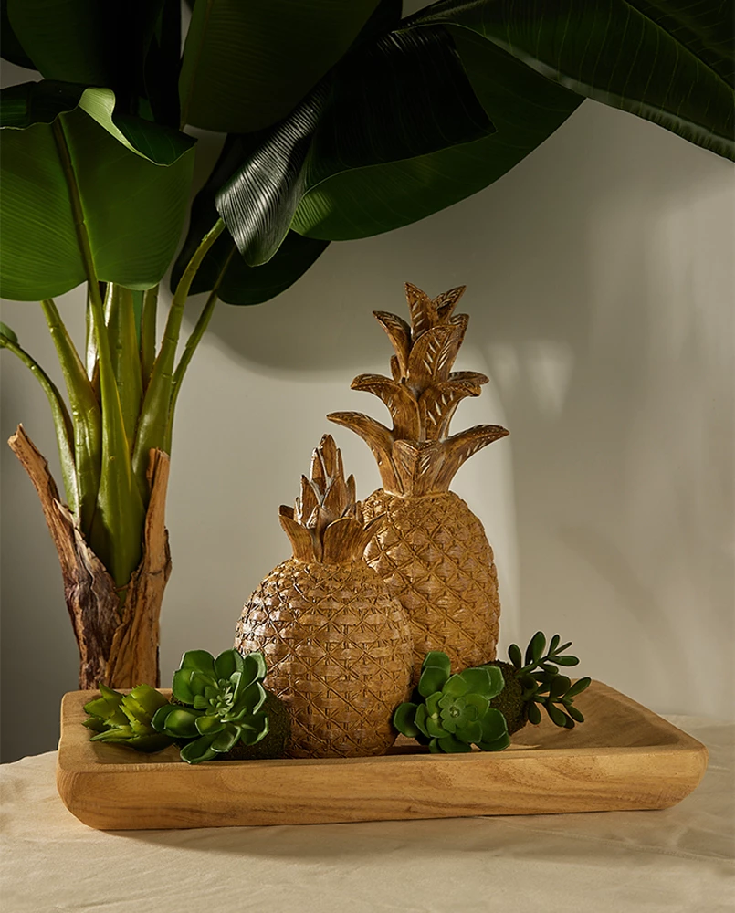 Dekor ananas GINKO 5, natyral, 15x15x34cm