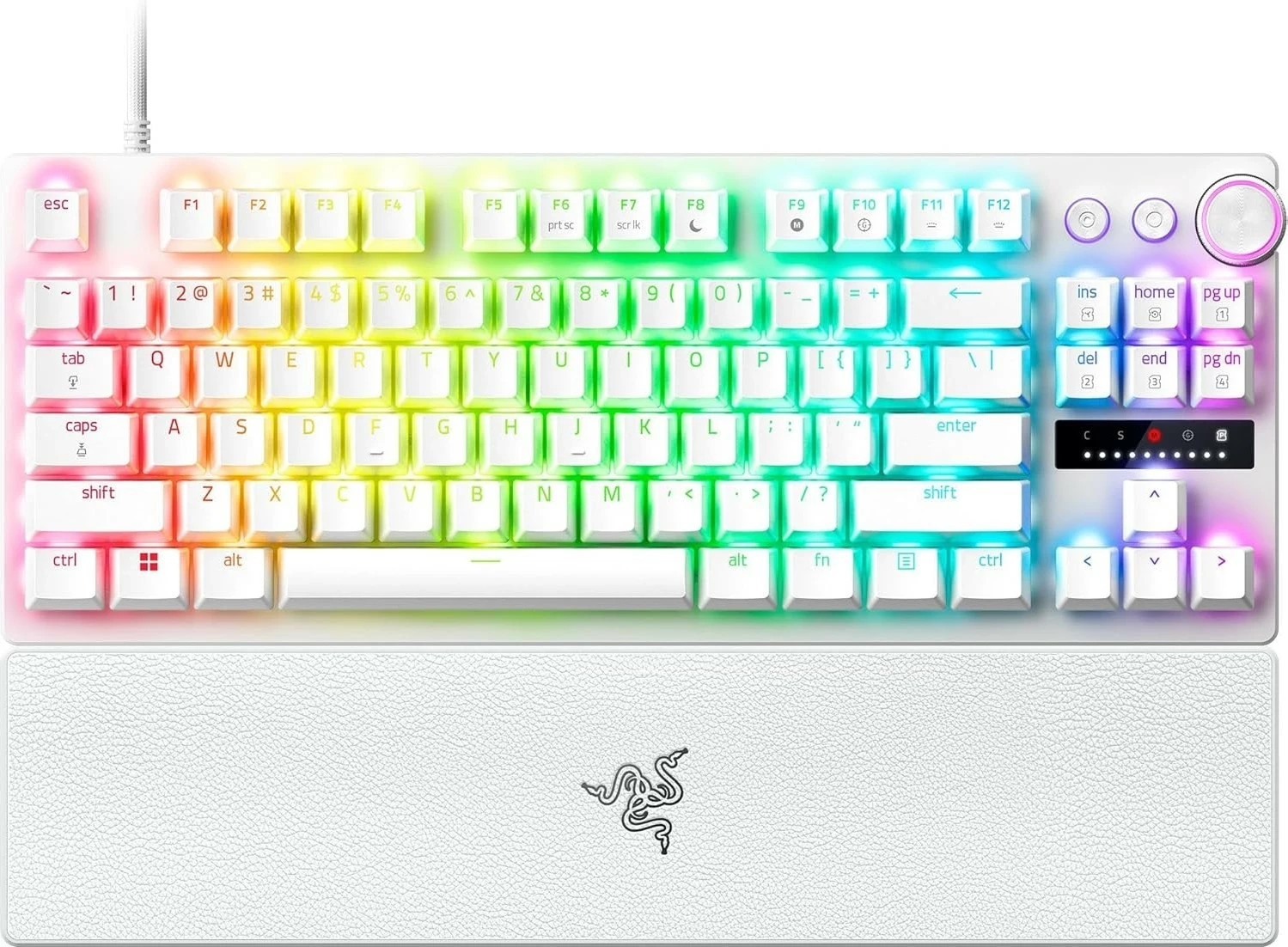 Tastierë Razer Huntsman V3 Pro TKL, RGB, e bardhë