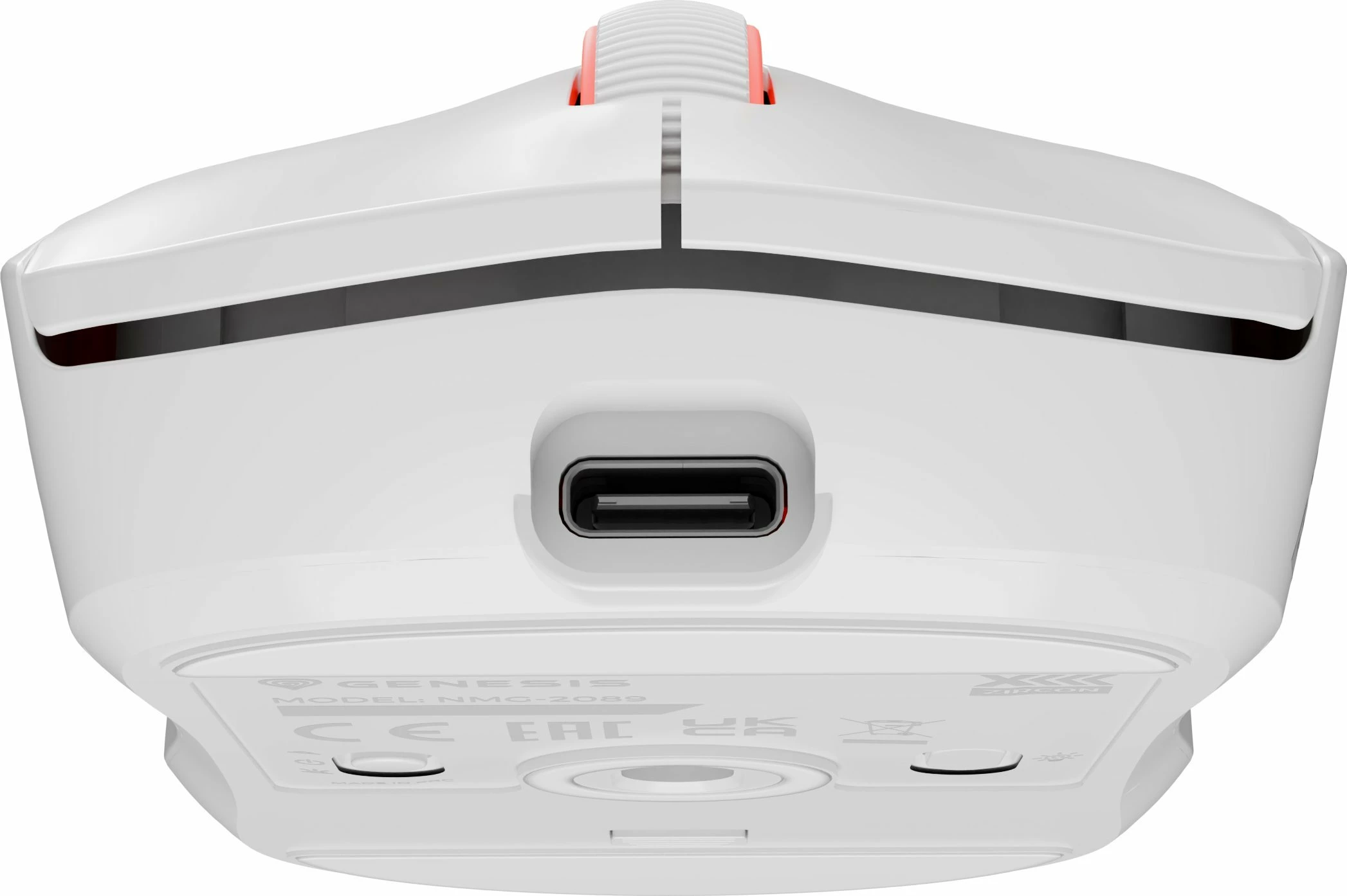 Maus gaming GENESIS Zircon XIII NMG-2090, PAW3395, 26000 DPI, 2.4GHz/USB, RGB, 7 butona, i bardhë