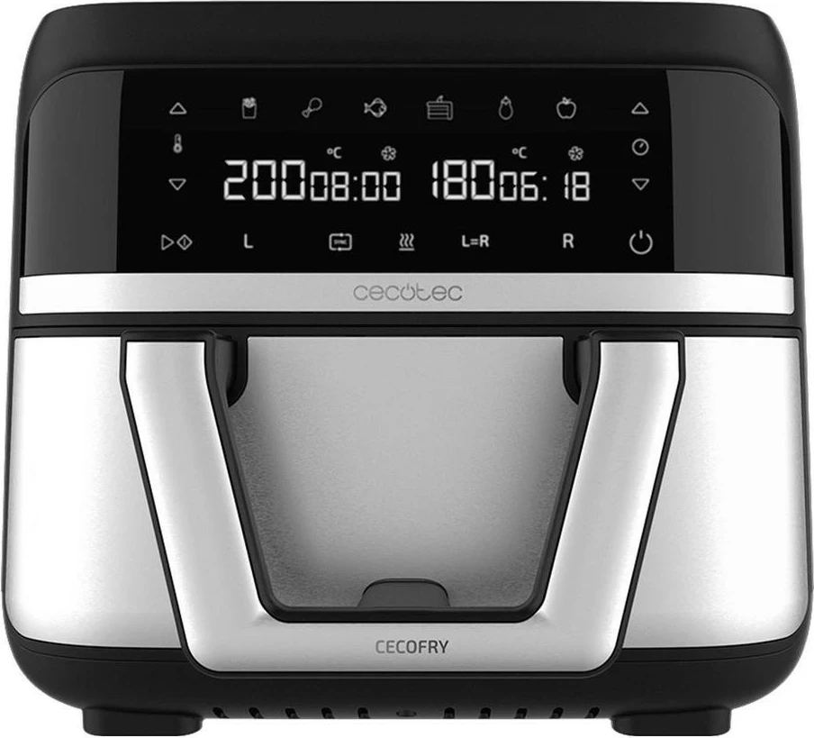 Fritezë pa yndyrë Cecotec Cecofry Dual 9000, 9L, argjend