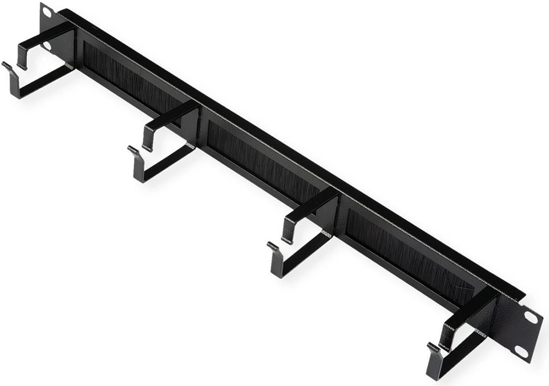 Panel menaxhimi kabllosh ROLINE 19" 1U me brush strip, i zi