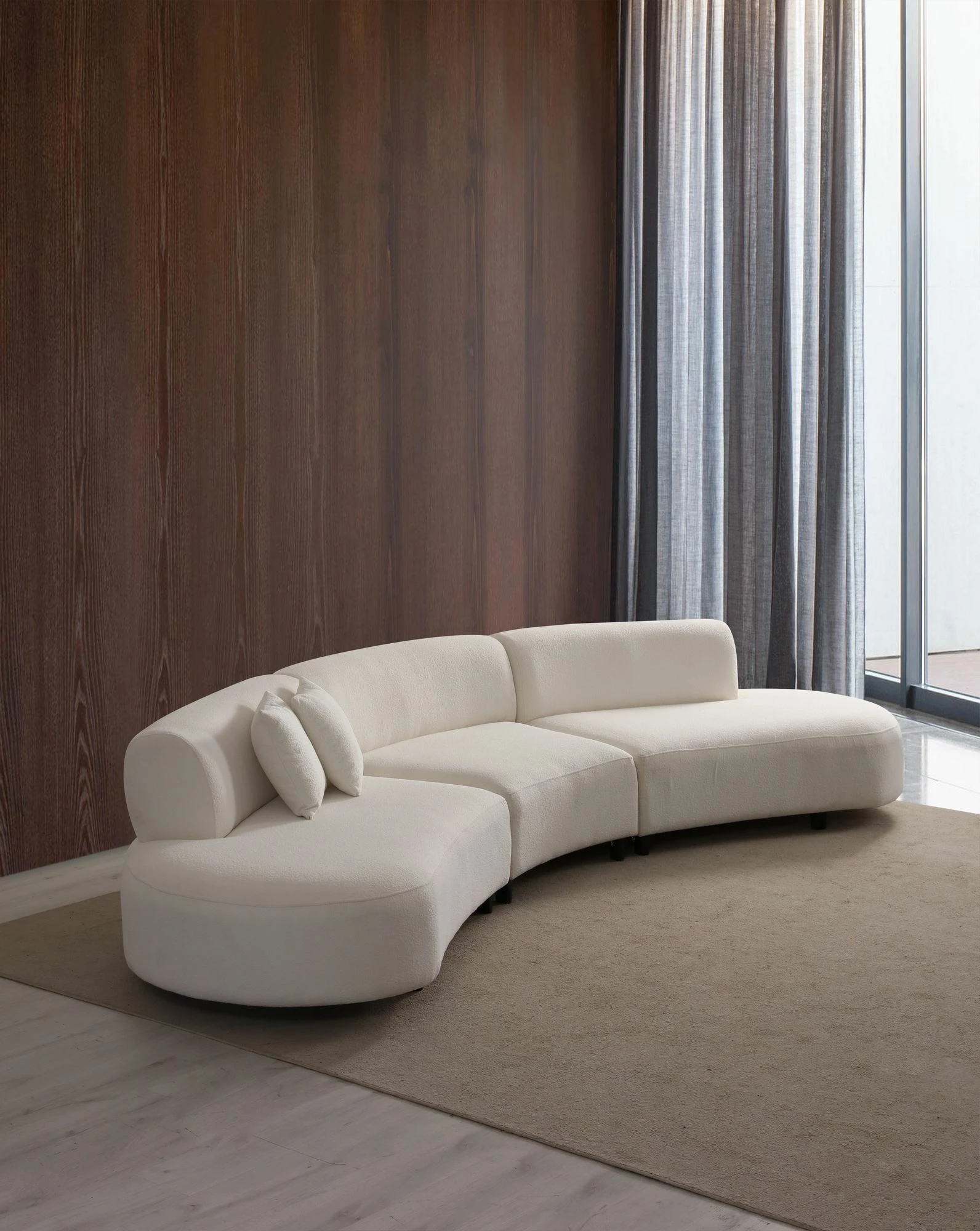 Këndare Atelier del Sofa, ngjyrë krem, U-shape, (L1 + 01 + 1R) - Corner v2