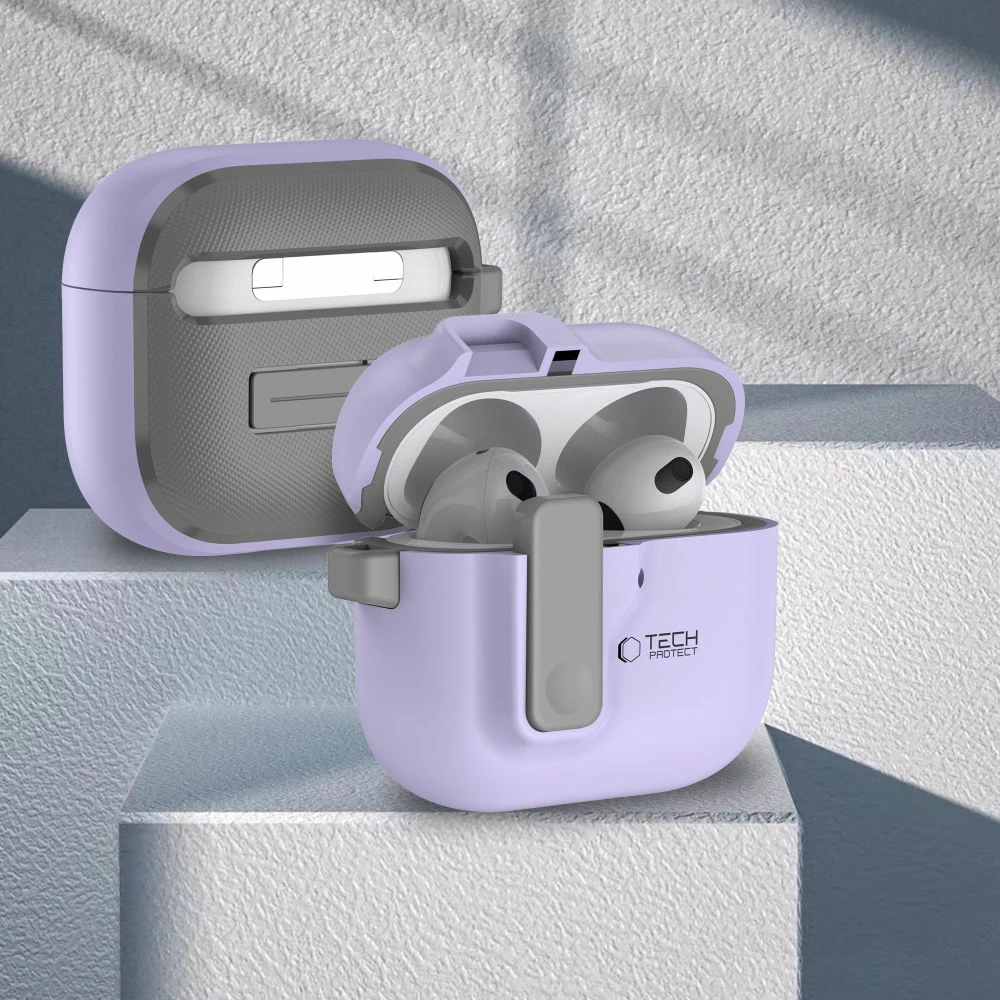 Mbështjellës Tech-Protect Slim Hook për AirPods 4, vjollcë