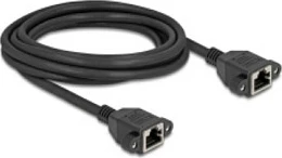 Kablë rrjeti DeLOCK 90786 Cat6a S/FTP 3m, RJ45 femër-femër, e zezë