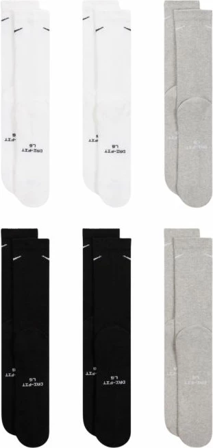 Çorape Nike Everyday Elevated HQ8021 903, 6 palë, të bardha, të zeza, të hiri