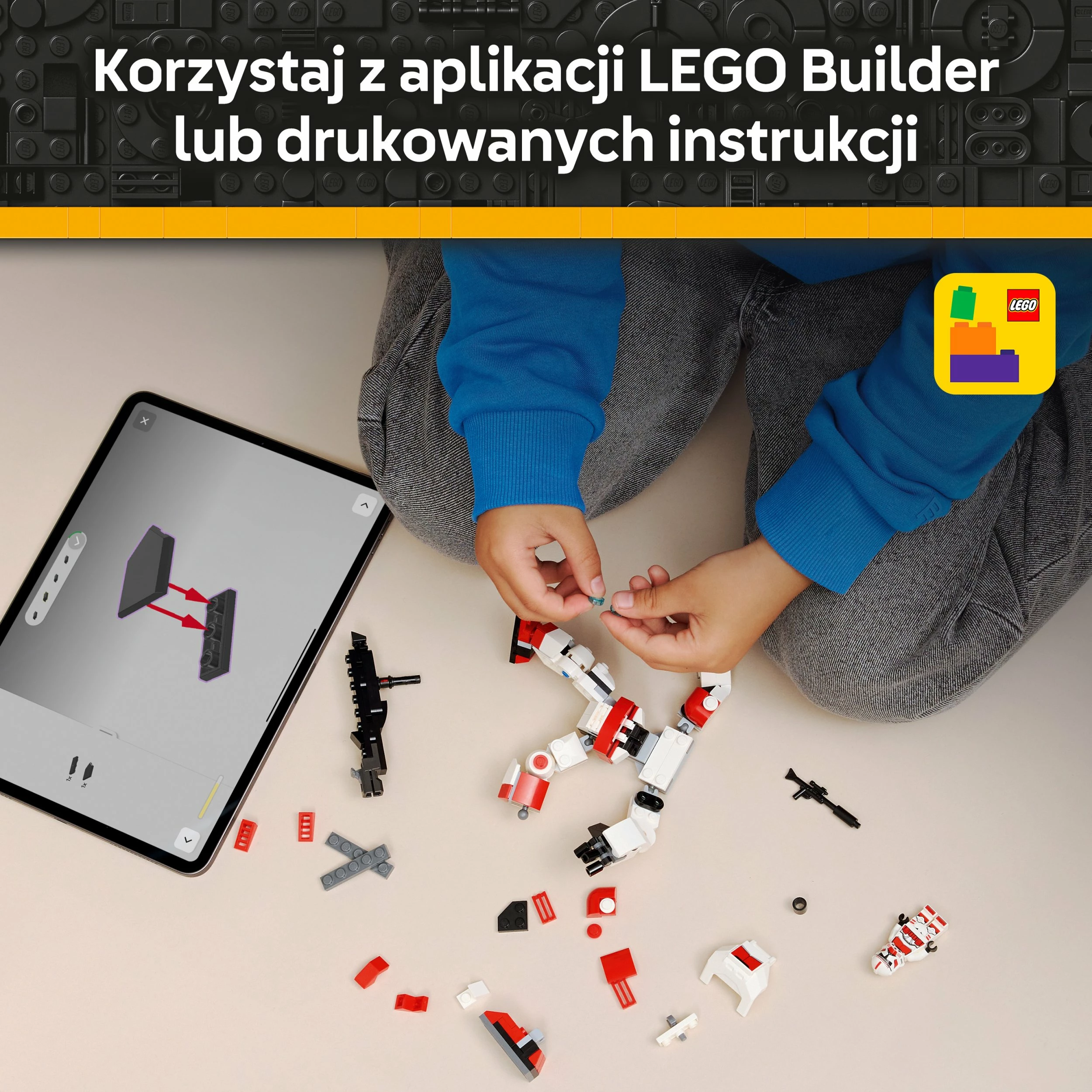 Set LEGO Star Wars Mech Clone Shock Trooper 75448, 151 copë, kuqe/bardhë