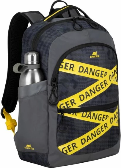 çantë shpine për laptop RivaCase 5431, 20L, 15.6", material rezistent ndaj ujit, gri