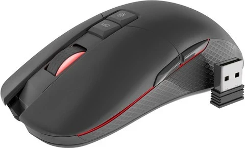 Maus Genesis Zircon 330, wireless, 3600 DPI, i kuq