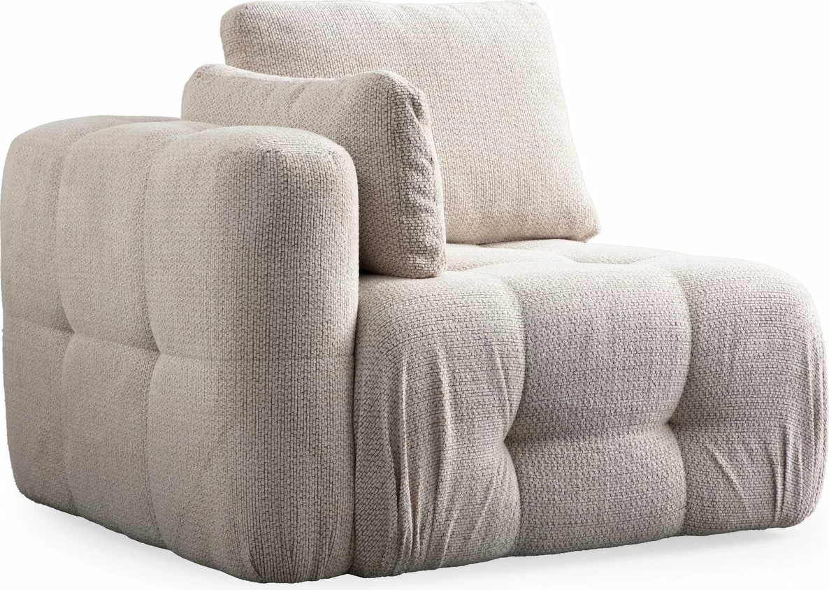 Këndare Amaris me pouffe, 2 vende, bezhë