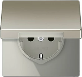 Prizë elektrike Jung ES1520KL SCHUKO, 16A 250V, me kapak, inox