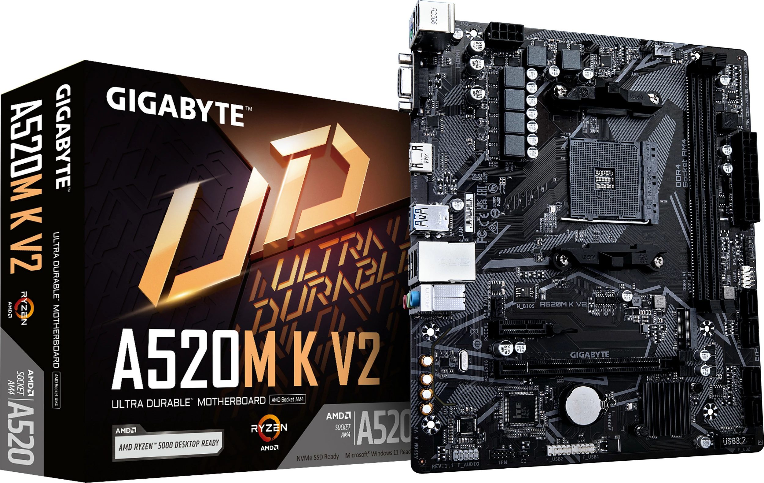 Pllakë amë Gigabyte A520M K V2, Socket AM4, mATX