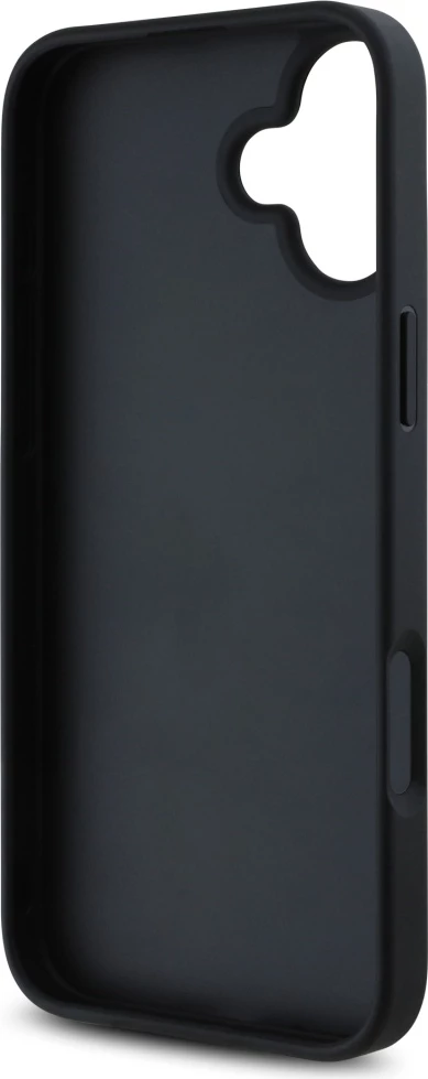 Mbështjellës Guess Grained Roses Big 4G logo për iPhone 16, i zi