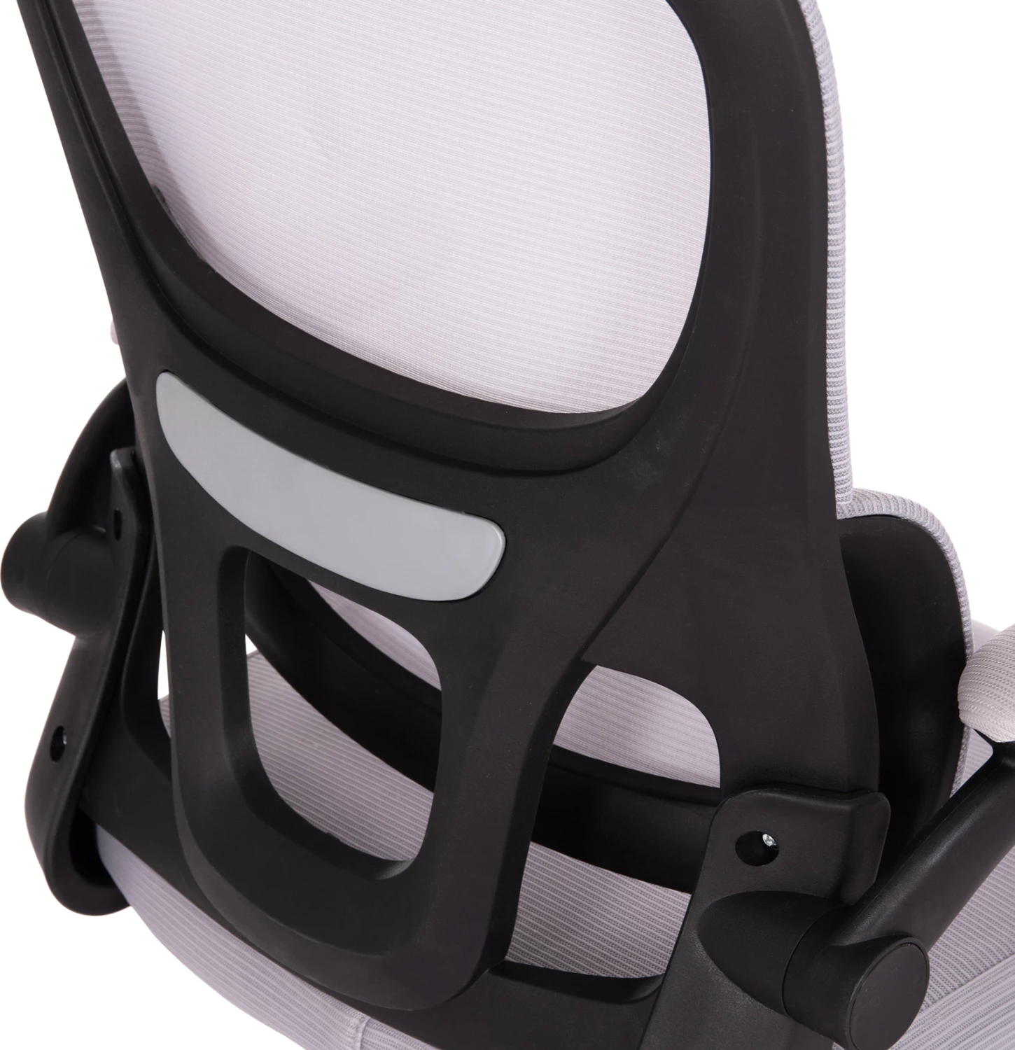 Karrige zyre Baston, material rrjete gri, kornizë PP e zezë, FH18236.02, 64x60x127cm