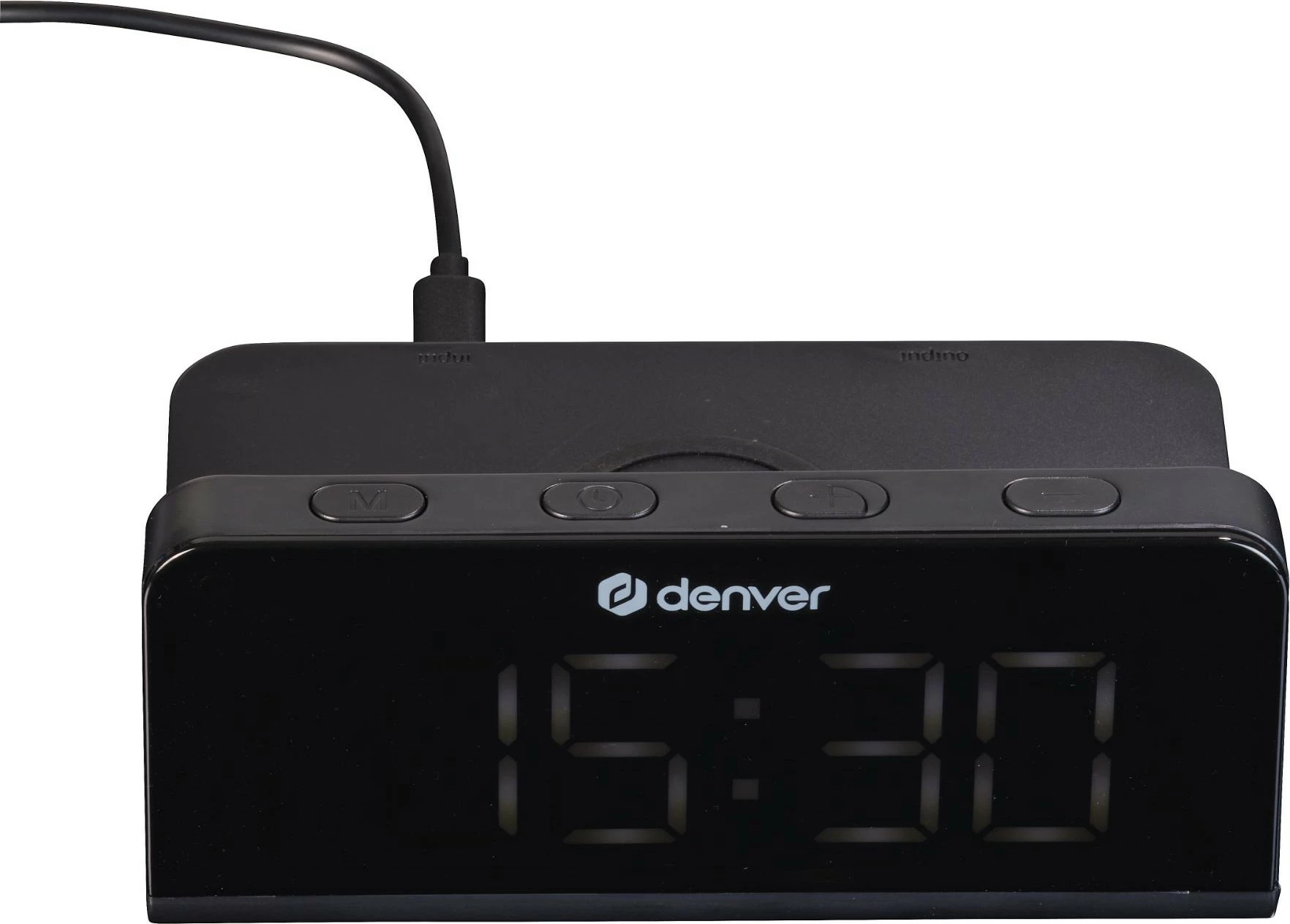 Radio-alarma Denver ECQ-103 me wireless charging, e zezë