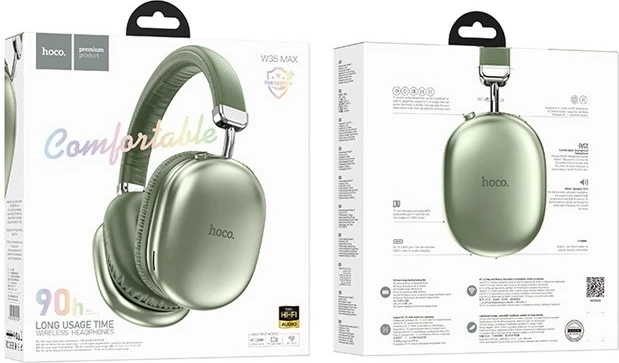 Kufje HOCO W35 Max Joy wireless, Bluetooth 5.3, mikrofon, e gjelbër