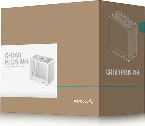 Kasë Deepcool CH160 Plus (R-CH160-WHNGM0-G) SFF Mini-ITX/uATX, USB-C, e bardhë