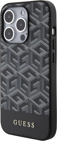 Mbështjellës Guess GCube Stripes MagSafe për iPhone 15 Pro Max, i zi
