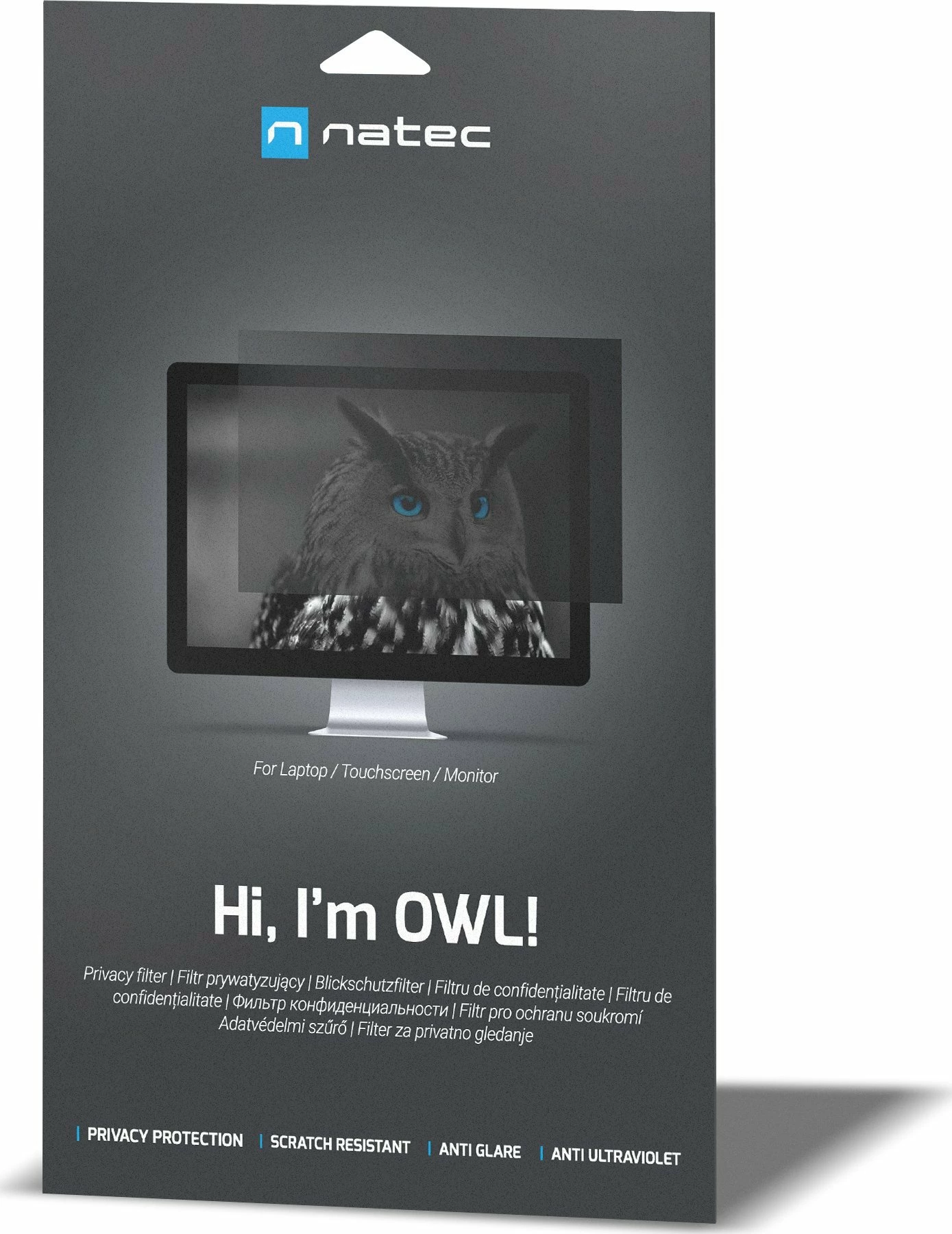 Filtr privatësie për monitor Natec RODO OWL NFP-1478 24\" 16:9 transparent