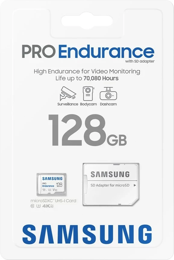 Kartelë memorie Samsung PRO Endurance MB-MJ128K, 128 GB, microSDXC, e bardhë