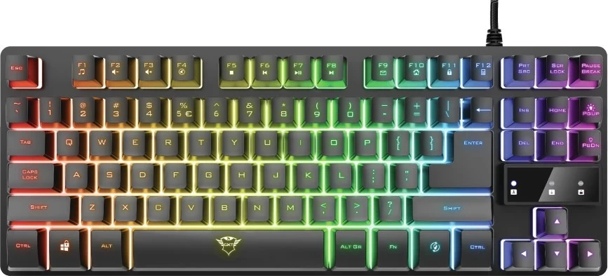 Tastierë Trust GXT833 Thado TKL, RGB, me kabllo, e zezë