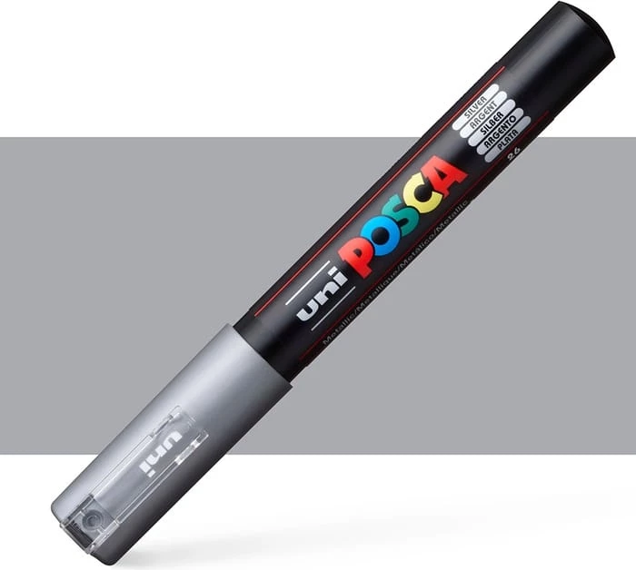 UNI POSCA Marker – Silver (Argjendtë Metalik)